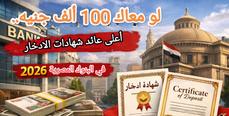 100 ألف جنيه تعمل كام؟.. أعلى عائد شهادات الادخار في البنوك المصرية 2026 مقارنة شاملة ومزايا الشهادات أعلى عائد شهادات الادخار