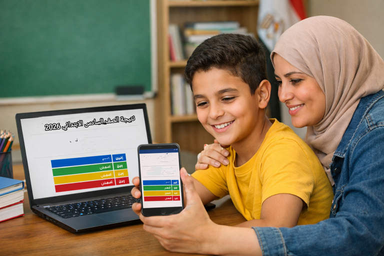 نتيجة الصف السادس الابتدائي