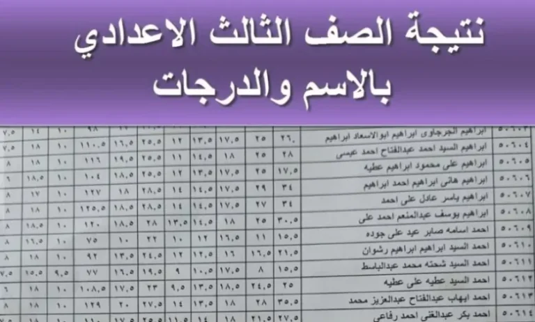 نتيجة تالتة إعدادي 2026