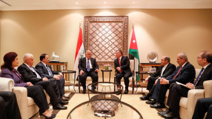 العبادي يبحث “الحرب على الارهاب” مع العاهل الاردني في عمان
