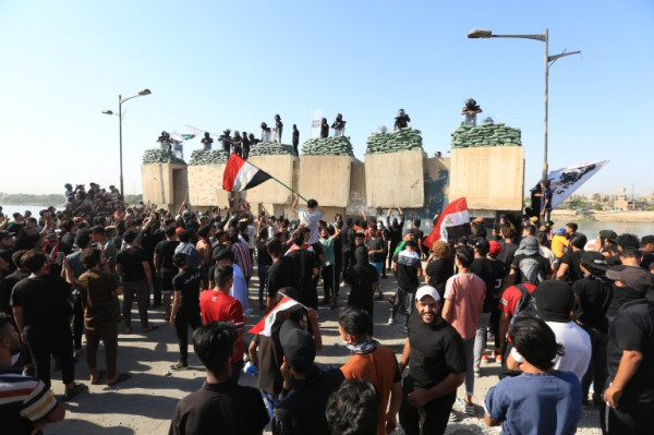 مظاهرات في بغداد احياءًا للذكرى الثالثة لحراك تشرين
