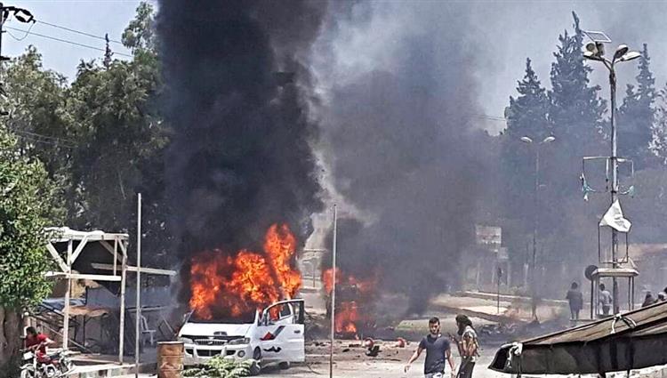 انفجار سيارة مفخخة شمال غربي سوريا أسفرت عن مقتل وإصابة 17 شخص