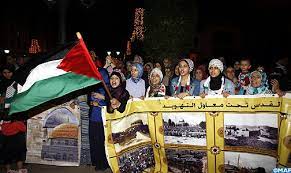 وقفة احتجاجية في الرباط ضد الاحتلال “الاسرائيلي”بمناسبة يوم الأرض الفلسطيني.