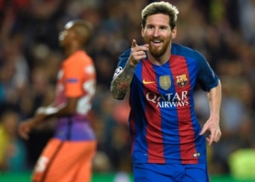 هاتريك لميسي بفوز برشلونة على مانشستر سيتي