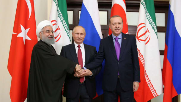 انطلاق قمة بين أردوغان وبوتين وروحانى حول سوريا في تركيا
