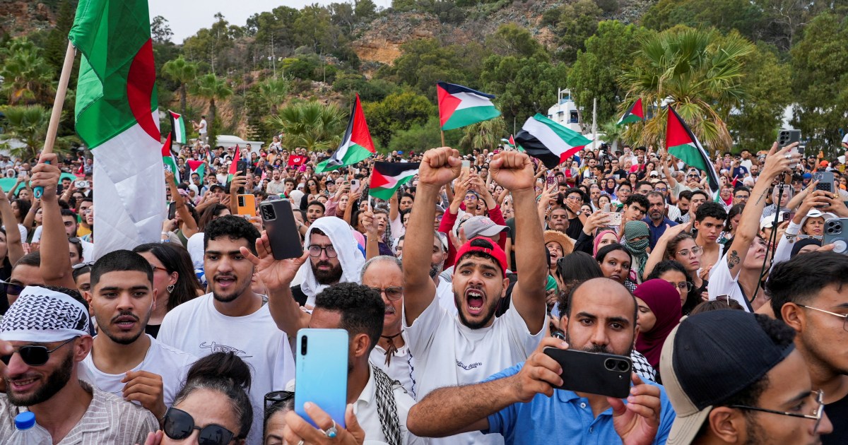 تونس تنتفض أمام السفارة الأمريكية تضامنًا مع أسطول الصمود إلى غزة
